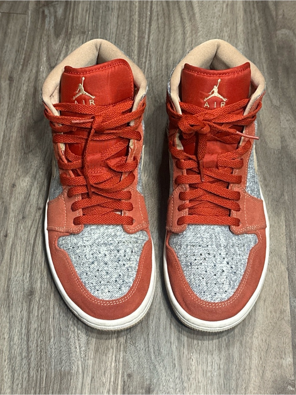 Nike Air Jordan 1 Mid SE Denim Cinnabar Hemp Men’s 8 DM4352-600.